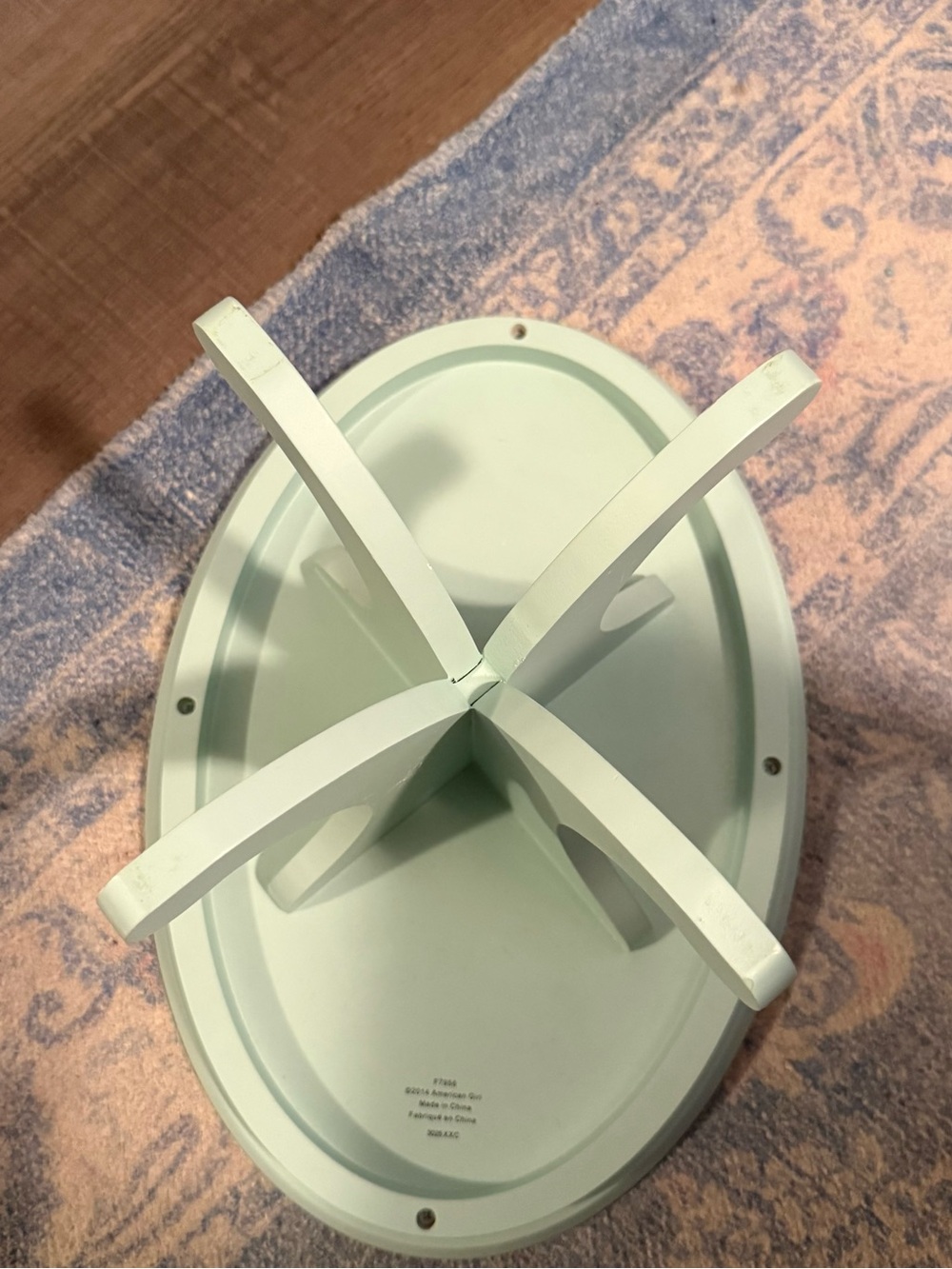 American Girl Mint Green Oval Dining Table & Two Chairs - Picture 8 of 10